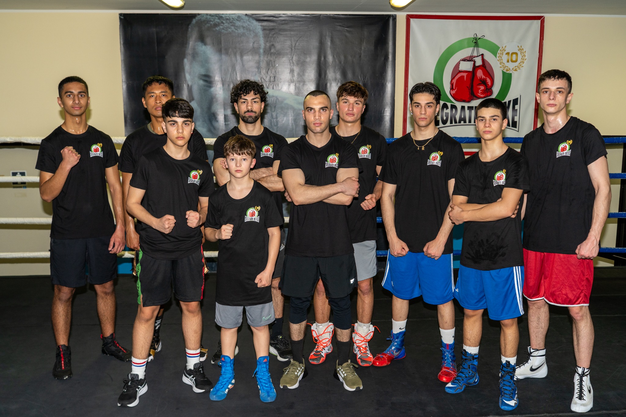 Gli atleti di Segrate Boxe nella palestra